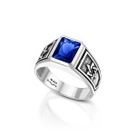 Sterling Silver Jewish Star Sapphire Ring