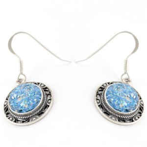 Roman Glass Embossed Earrings