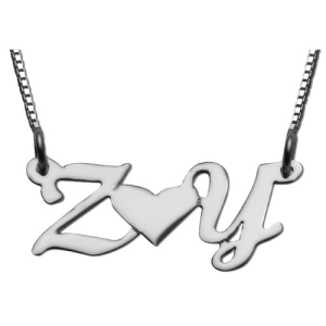 Lovers / Friends Initial Silver Name Necklace