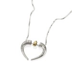 Unified Heart Silver and Gold Hebrew Pendant