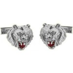 Sterling Silver Ruby Lion of Judah Cufflinks