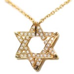 14k Gold Diamond Expandable Star of David Butterfly Necklace