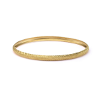 Diamond Cut Sleek Stacking Bangle in 14k Gold