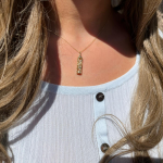Mezuzah Pendant in 14k Gold Wired Styling
