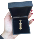 14k Gold Star of David Triangular Mezuzah Pendant