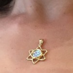 14k Gold Roman Glass Cutout Star of David Pendant