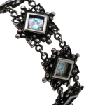 Ethnic Sterling Silver Roman Glass Filigree Bracelet