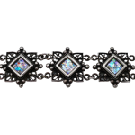 Ethnic Sterling Silver Roman Glass Filigree Bracelet