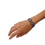 Ethnic Sterling Silver Roman Glass Filigree Bracelet