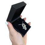 Star of David Hamsa Pendant with Black Diamonds