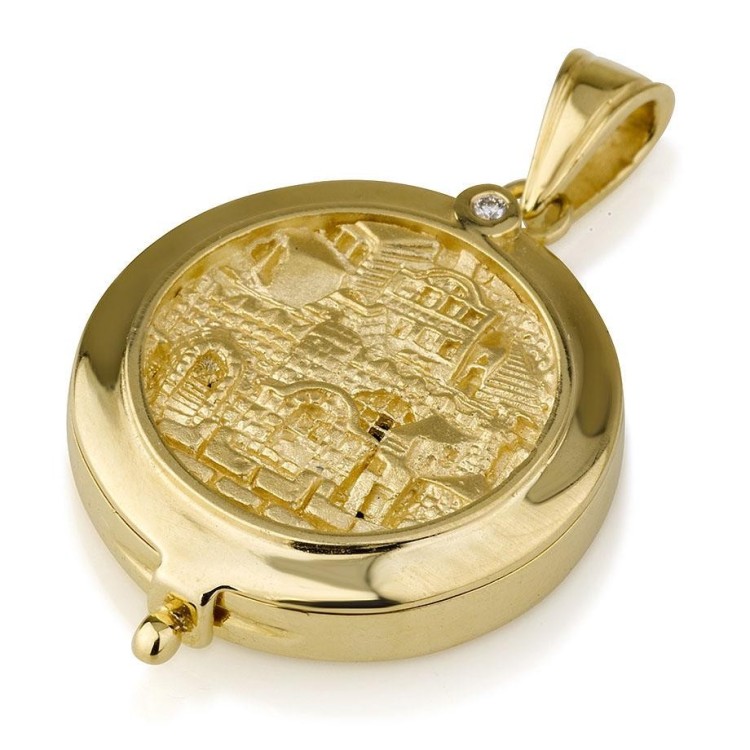 Jerusalem Locket Pendant with Diamond