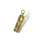 Mezuzah Pendant in 14k Gold Wired Styling
