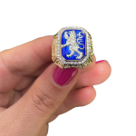 Lion of Judah RING – 14K Gold & Blue Enamel Men’s Diamond Signet Ring