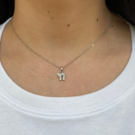 18k Gold Diamond Miniature Chai Pendant
