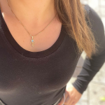 Heart Shaped Blue Topaz Hamsa Pendant – 14k Gold