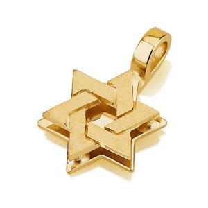 Star of David Pendant -18k Gold Dual Layered