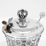 Sterling Silver Crown Beehive Honey Dish