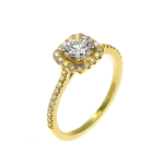 Diamond Square Halo Ring in 14K Yellow Gold