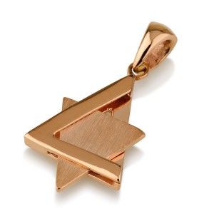 14K Rose Gold Abstract Star of David