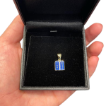 Ten Commandments Pendant – 14K Yellow Gold and Blue Enamel Diamond-Studded