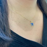 Ten Commandments Pendant – 14K Yellow Gold and Blue Enamel Diamond-Studded