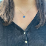 Ten Commandments Pendant – 14K Yellow Gold and Blue Enamel Diamond-Studded
