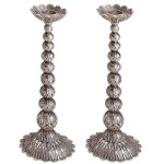 Filigree Knobs Silver Candle Holders