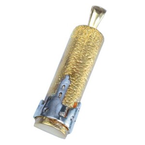 Two Tone 14k Gold Jerusalem Mezuzah Pendant