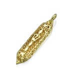 14k Yellow Gold Filigree Shin Mezuzah Pendant