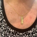 14k Yellow Gold Filigree Shin Mezuzah Pendant