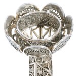 Silver Filigree Flower Candle Holders