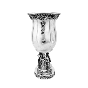 Sterling Silver Kiddush Cup with Klezmer Musicians
