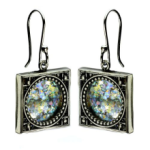 Sterling Silver Roman Glass Stargazer Earrings