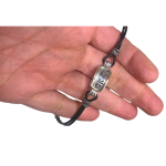 This Too Shall Pass Bracelet – Black Leather with Sterling Silver and Gold