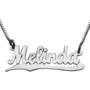 Silver Underlined Script Name Necklace