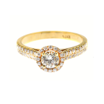 Diamond Halo Ring in 14K Yellow Gold