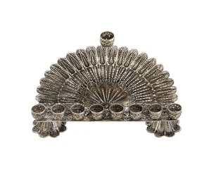 Double Panel Sterling Silver Hanukkah Menorah