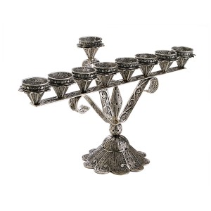 Ornate Filigree Hanukkah Menorah