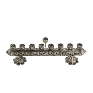 Intricate Sterling Silver Hanukkah Menorah