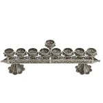 Elaborate Sterling Silver Hanukkah Menorah