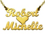 Gold Plated Lovers Heart Name Necklace