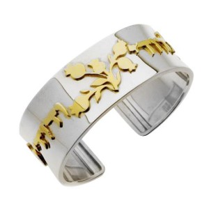 Silver and Gold Ani L'Dodi Cuff Bracelet