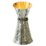 Silver Hammered Shot Glass and Kiddush Cup