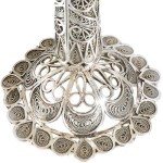Silver Filigree Flower Candle Holders