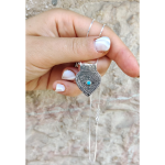 Gold and Silver with Turquoise Holiness of Ha’ari Kabbalah Pendant Chain Set