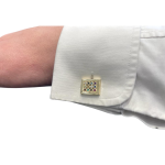 14k Yellow Gold Hoshen Cufflinks with 12 Gemstones