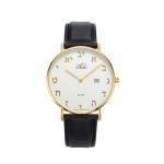 Classic Brown Leather Strap 40 mm Aleph Bet Watch