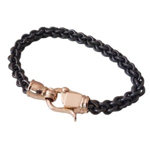 Titanium and Gold Chain Bracelet