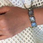 Sterling Silver Roman Glass Bracelet
