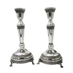 CANDLESTICKS – Tall Sterling Silver Elegant Filigree Candlesticks with Legs – Set of 2